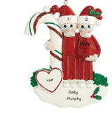 Candycane Expectant couple Christmas Ornament (1443)