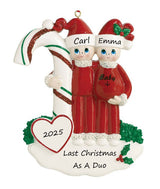 Candycane Expectant couple Christmas Ornament (1443)