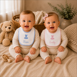 *Personalised Bib Set for Twins/Triplets - Personalised Baby Gift