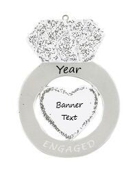 Engagement Ring Couple Christmas Ornament (612)