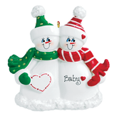 Expectant Snow Couple Ornament (973)