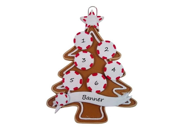 Gingerbread Family 6 Christmas Ornament (4-6)