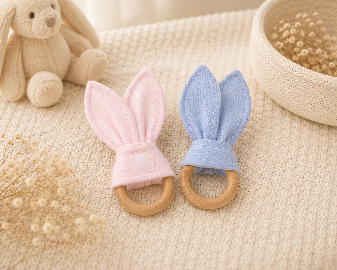 Signature Bib and Teether Gift Box - pink or blue