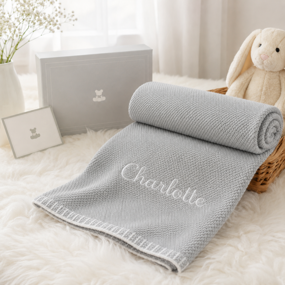 Signature Organic Cotton Baby Blanket- Personalised