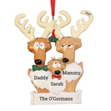 Reindeer Family 3 Personalised Christmas Ornament 6-3