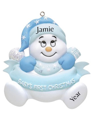 Snow Baby Boy 1st Christmas (122BW)