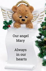 Angel Bear Scroll Christmas Ornament (119)