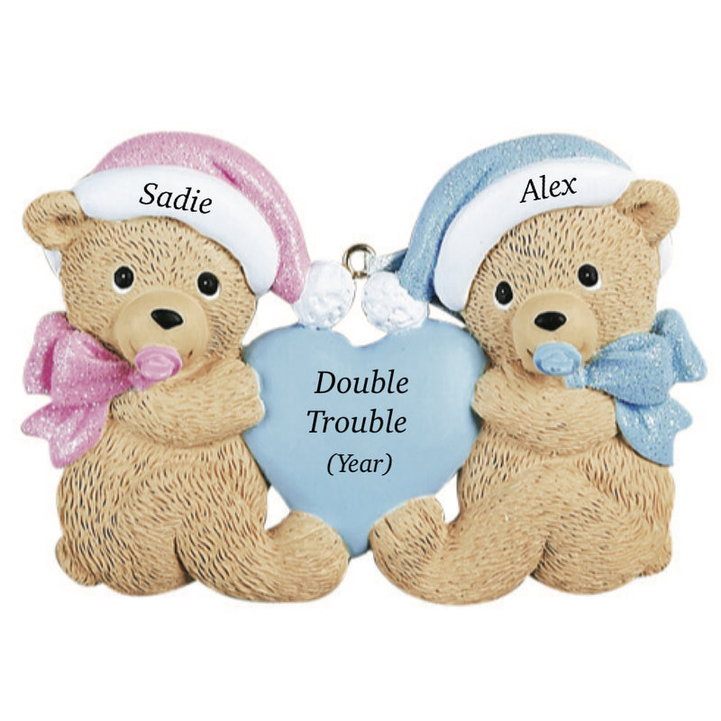 Twins Personalised Christmas Ornament