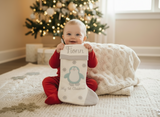 Baby's 1st Christmas Stocking - Blue Penguin