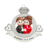 Engaged Ring Couple Christmas Ornament (1455)