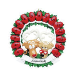 Grandchildren Mitten Wreath-15 Christmas Ornament (407)