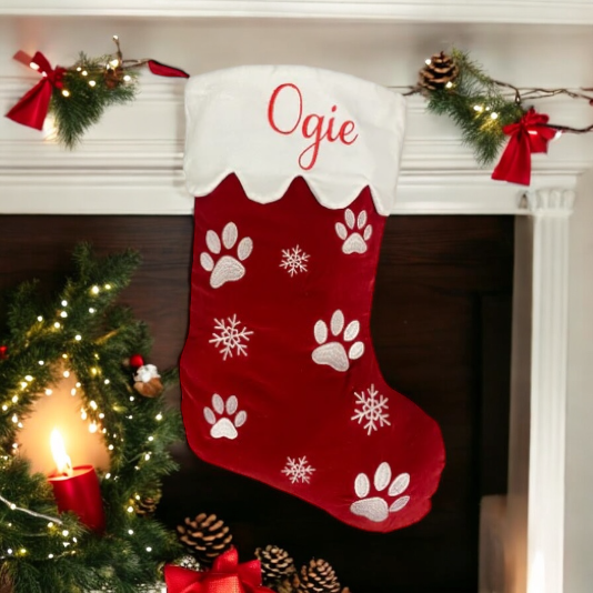 Snowflake & Paws Christmas Stocking