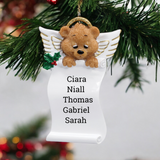 Angel Bear Scroll Christmas Ornament (119)