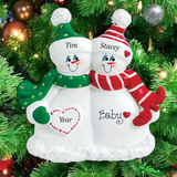 Expectant Snow Couple Ornament (973)