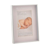 Silver Colour Pink Photo Frame "Christening Day" 4" x 6"
