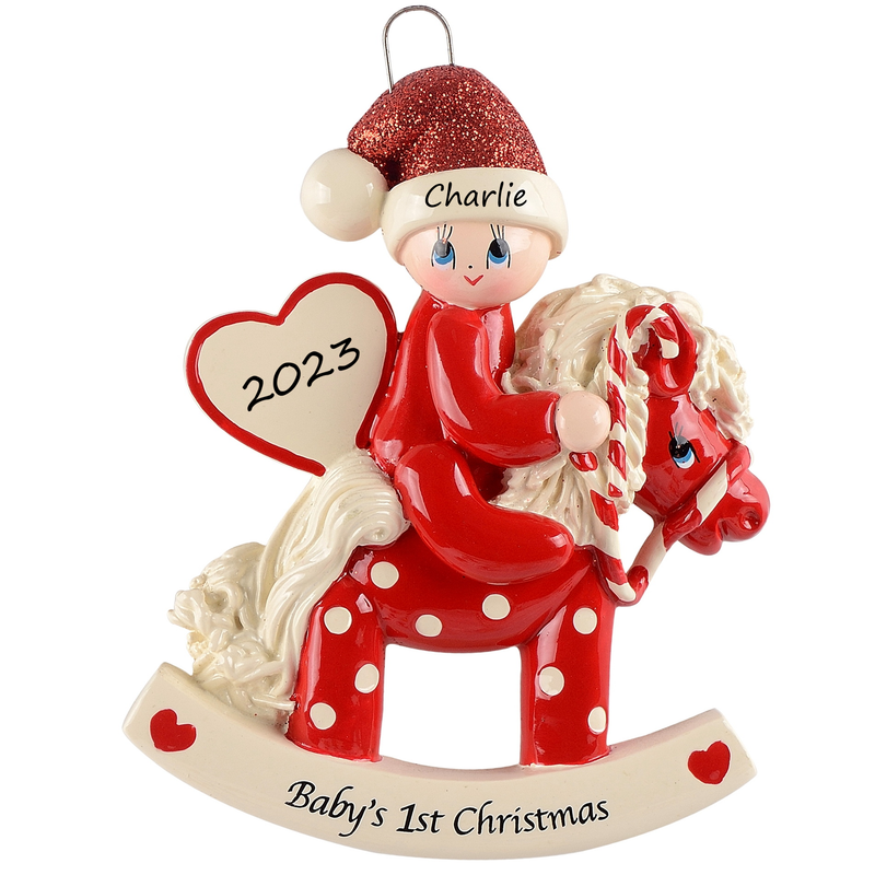 Rocking Pony RED 1st Christmas Ornament (1423R)