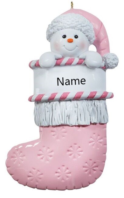 Snow Girl Stocking Christmas Ornament (485G)