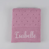 Personalised Knit Cotton Blankets (5 Colours)