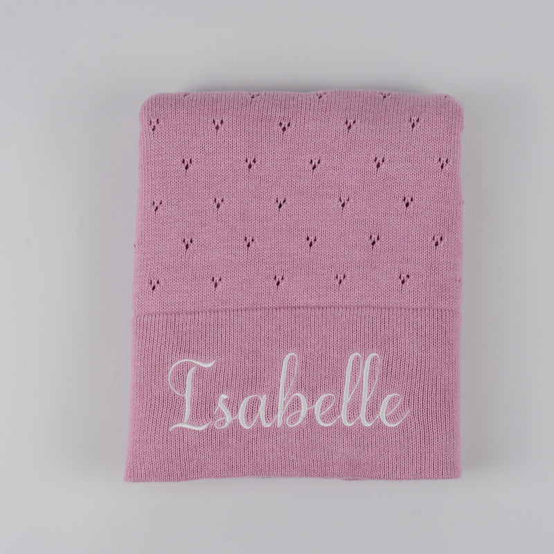 Personalised Knit Cotton Blankets (5 Colours)