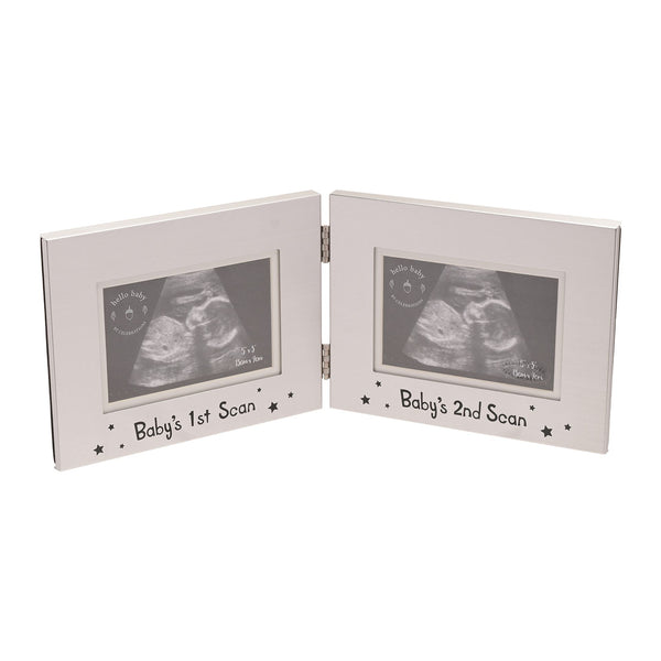 Aluminium Frame "Baby's First & Second Scan" 4" x 2.5"