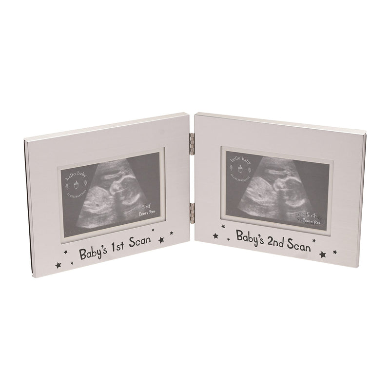 Aluminium Frame "Baby's First & Second Scan" 4" x 2.5"