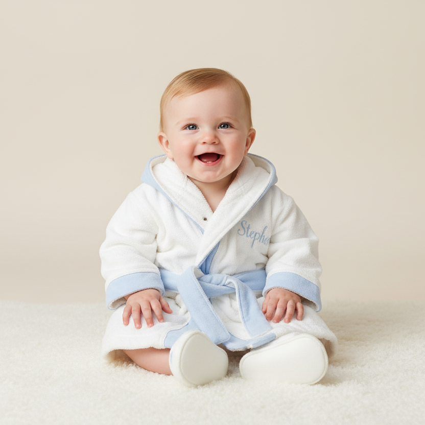 Baby's 1st Bathrobe & Slippers - Blue