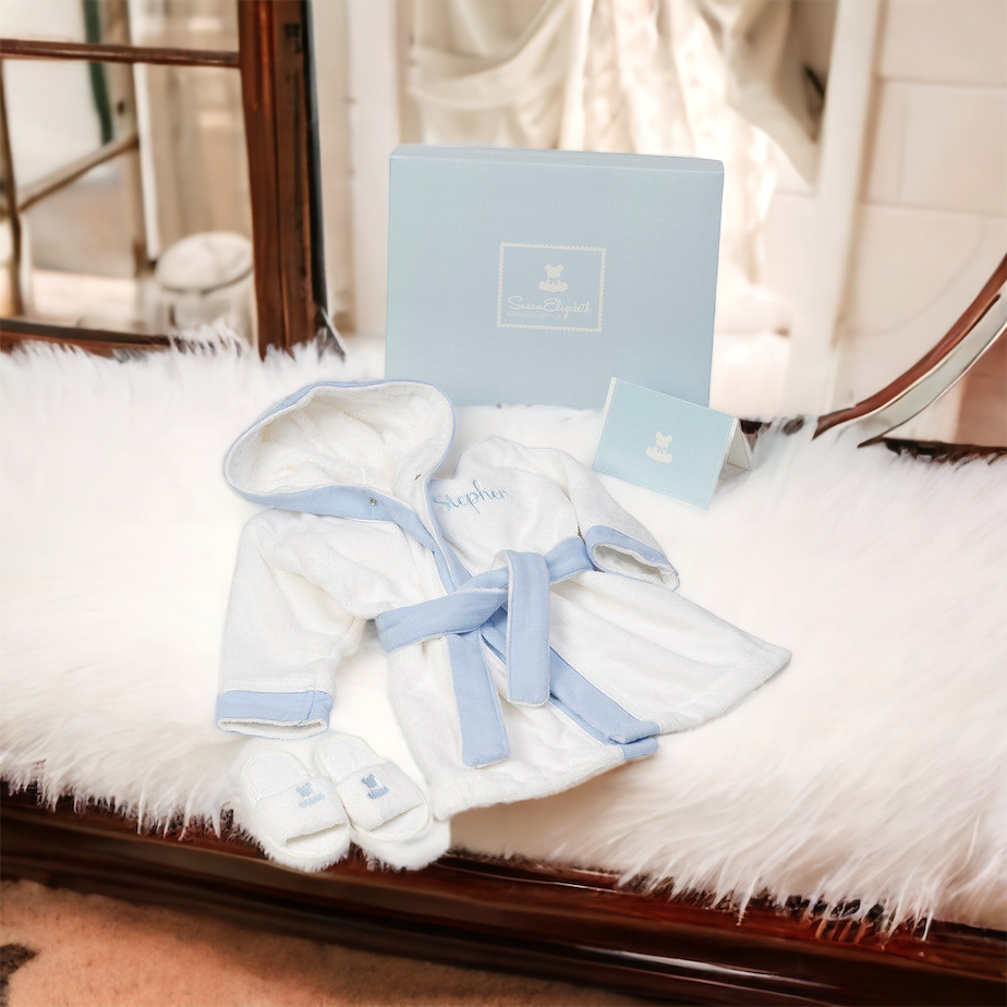Newborn Gifts Baby Hampers Personalised baby bathrobes Irish baby