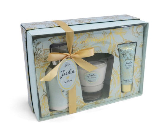 Tipperary Crystal - Jardin Pear & Freesia Candle and Handcream Tube & Pump Gift Set