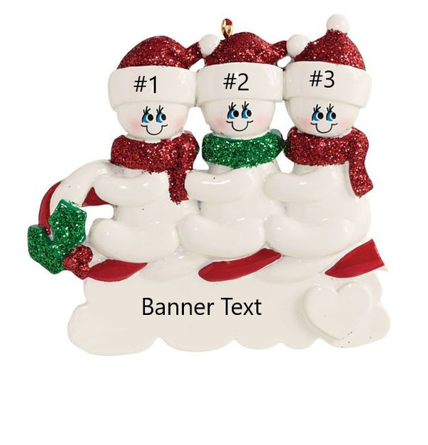 Snowman Toboggan Family 3 (969-3)