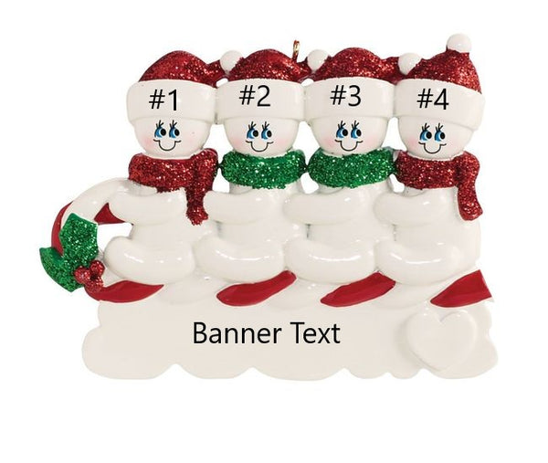 Snowman Toboggan Family 4 (969-4)