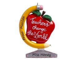 Teachers Change the World Christmas Ornament (858)
