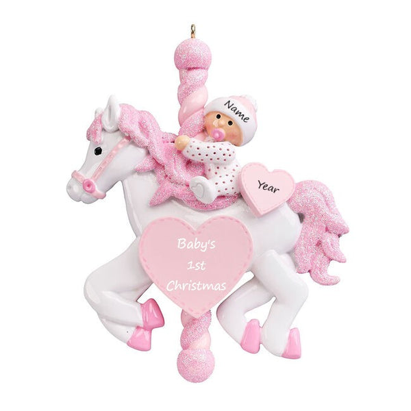 Baby Carousel Pink Ornament (1237G)