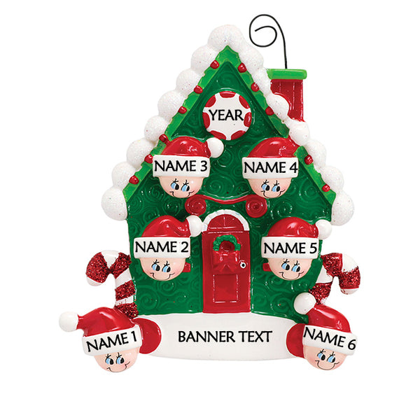 Candy Cane House 6 Personalised Christmas Ornament