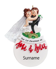 Bauble 1st Christmas As Mr & Mrs Ornament - 1981