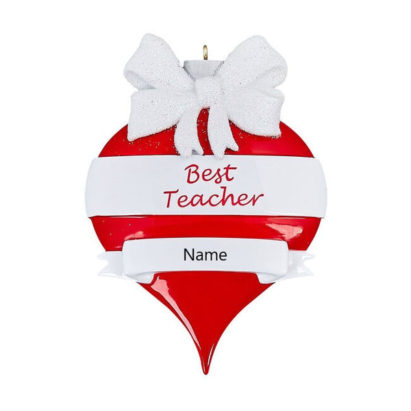 Best Teacher Bauble Personalised Christmas Ornament (2074)