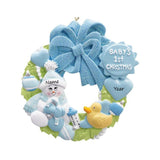 Blue Snow Baby Wreath Christmas Ornament 42B