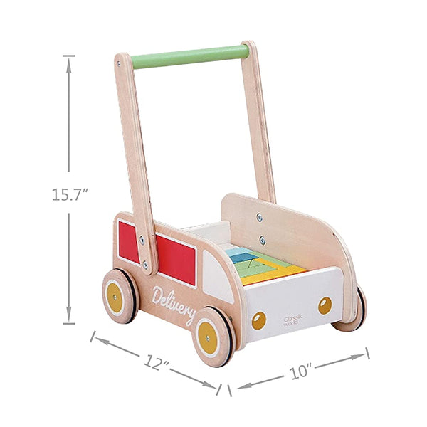 Delivery Truck Baby Walker with Blocks