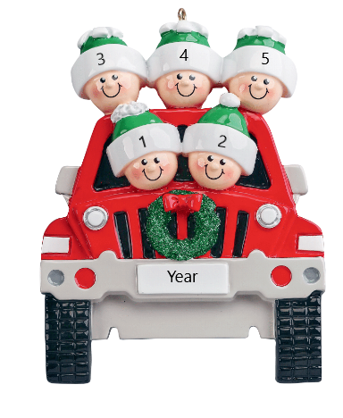 Driving Home for Christmas Family 5 Christmas ornament - 1951-5