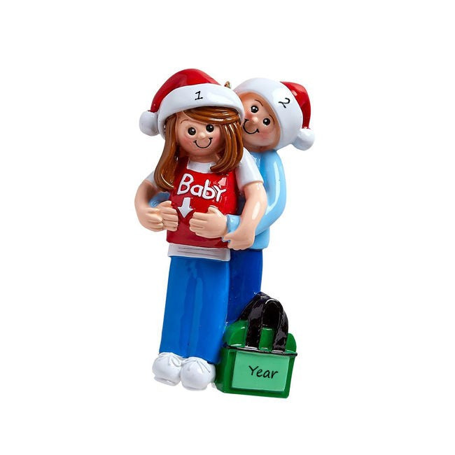 Waiting for Baby Personalised Christmas Ornament (1256-Brown)
