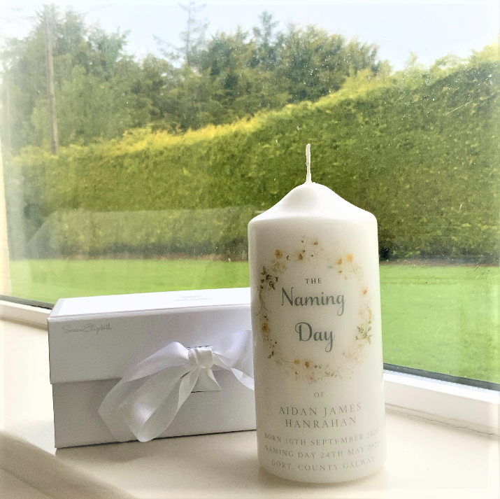 Naming Day Candle (Choose from 4 colours)