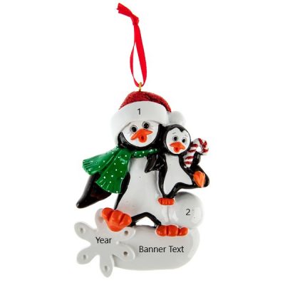 Penguin Parent with One Child Ornament (1225-1)