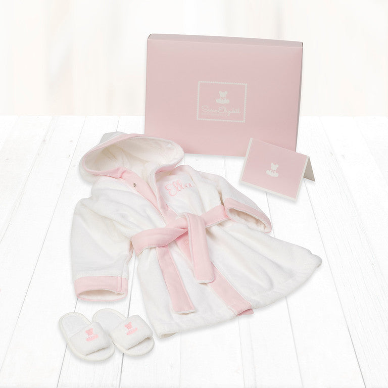 Baby's 1st Bathrobe & Slippers- Pink