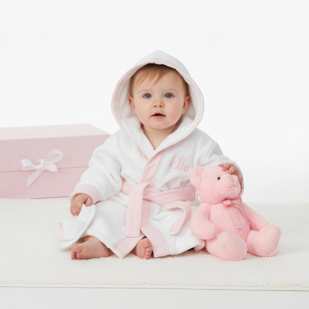 Baby's 1st Bathrobe & Slippers- Pink