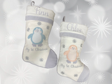 Baby's 1st Christmas Stocking - Pink Penguin