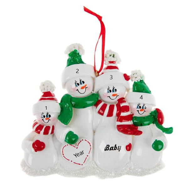 Snow couple expecting 3rd Child ornament (973-4)