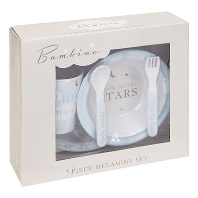 Bambino 5 Piece Melamine Tableware Set - Pink or Blue